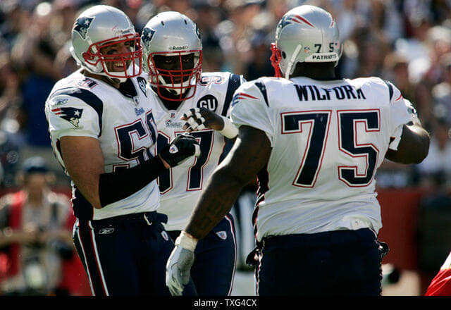 Vince Wilfork (75), Mike Vrabel (50)